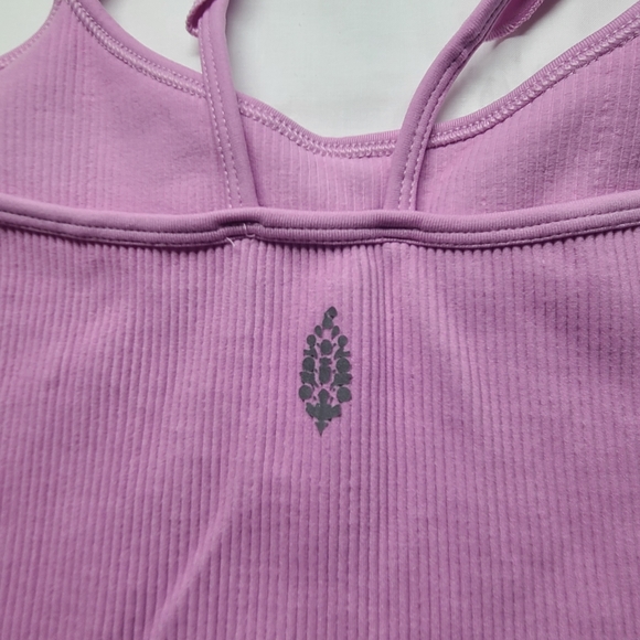 Free People Movement pink, ribbed, bralette with ruffled design, NWT, Size M/L - Picture 6 of 8